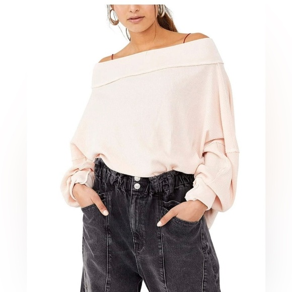 We The Free Close To You Pff The Shoulder Slouchy Thermal Top Boho Espresso, L - Picture 11 of 11